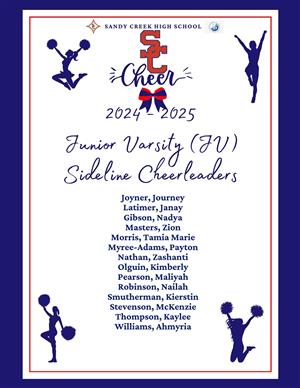 Congratulations to the new members of the Sandy Creek Varsity, JV, and Competition Cheer teams!
